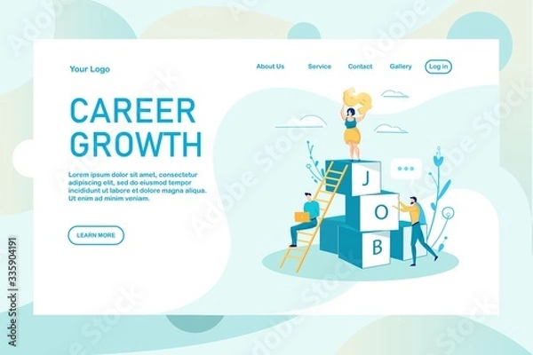 Obraz Career Growth Business Success Flat Landing Page