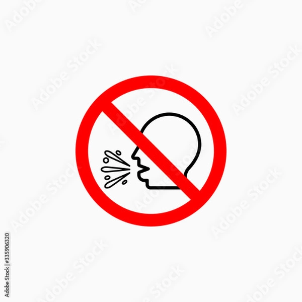 Fototapeta no cough icon, do not sneeze vector