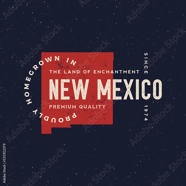 Fototapeta local farm retro grunge badge. homegrown in new mexico