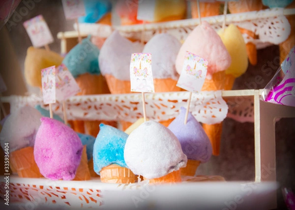 Obraz mesa de dulces, postres y pasteles