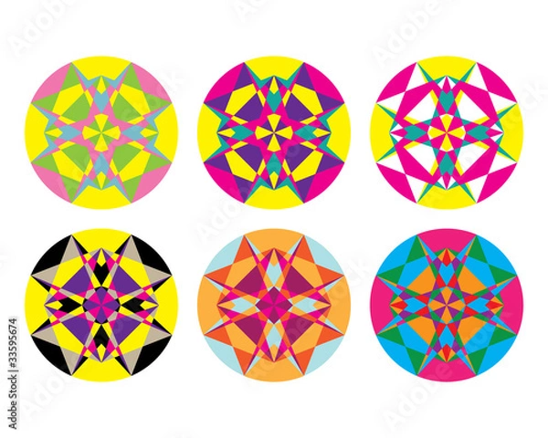 Fototapeta Kalejdoskop geometryczny wzór. Streszczenie tło wektor