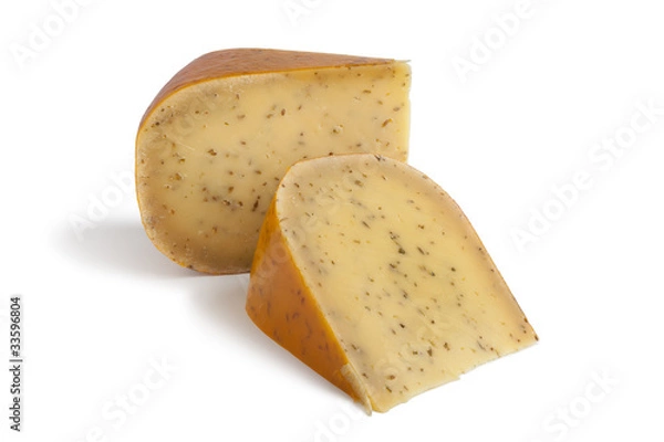 Fototapeta Gouda cumin spiced cheese