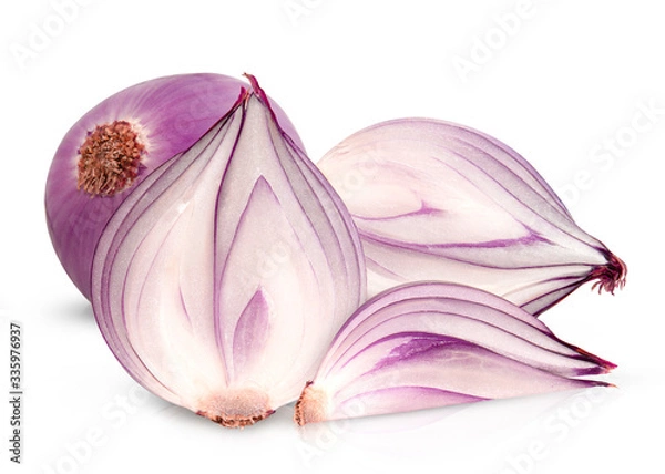 Fototapeta fresh red onion isolated on white background