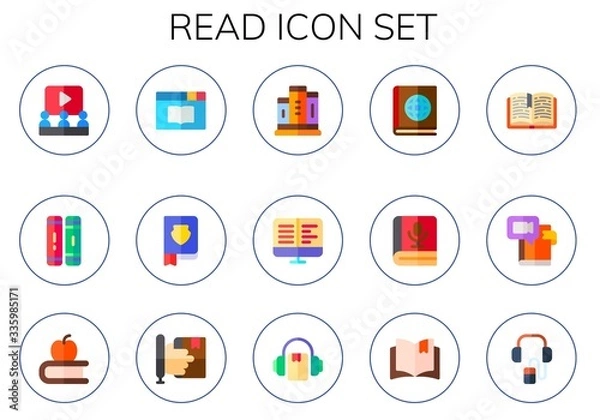 Fototapeta read icon set