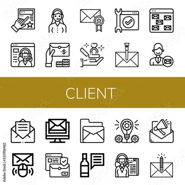 Fototapeta Set of client icons