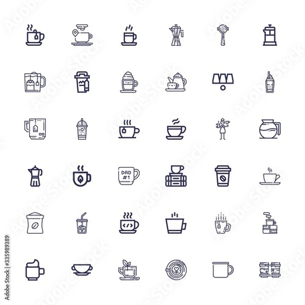 Fototapeta Editable 36 espresso icons for web and mobile