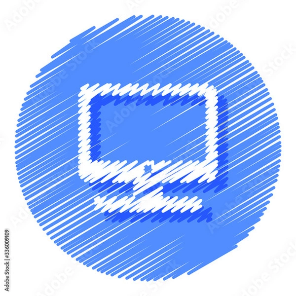 Obraz Computer monitor hand drawn icons. Vector elements for trendy and modern design. Hand drawn icons isolated on a white background. Vector illustration. Vintage icon