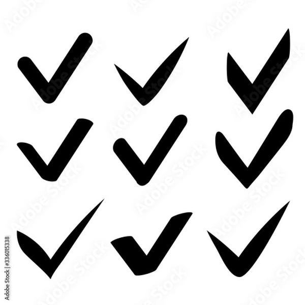 Fototapeta Check mark icons collection. Vector illustration