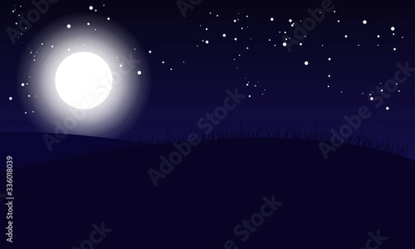 Obraz Dark sky The sunrise Vector landscape with mountains shadow