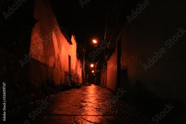 Fototapeta ペルー　クスコ　夜の街並み　