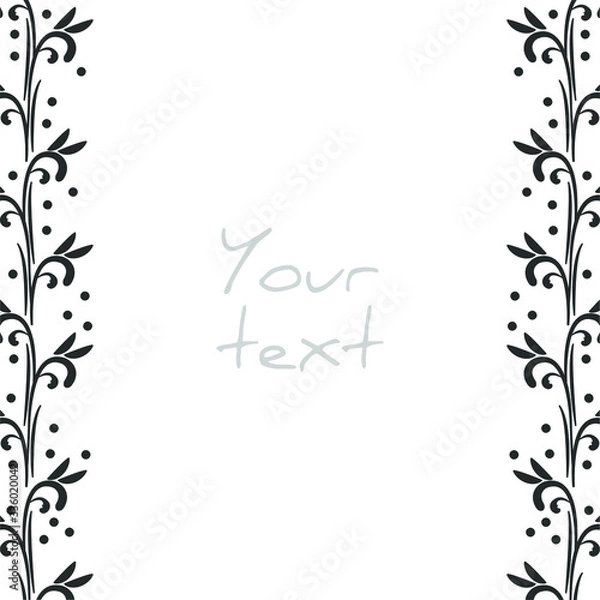 Obraz Abstract vertical borders; abstract floral frame for greeting cards, invitations, wedding cards, posters, banners, web design. Vector illustration.