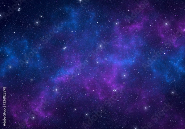 Fototapeta Nebula and stars in night sky. Space background.