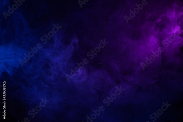 Obraz Soft clouds of colorful smoke dark abstract backgound