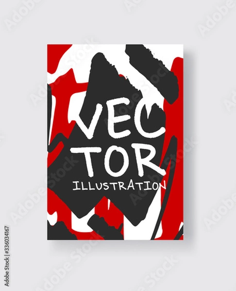 Fototapeta Artistic creative universal cards. Hand Drawn textures.