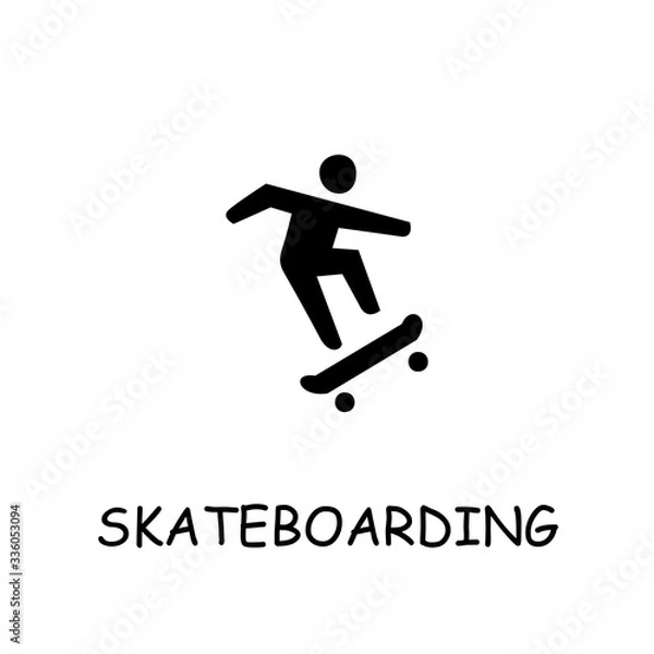 Fototapeta Skateboarding flat vector icon