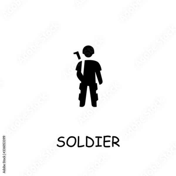Fototapeta Soldier flat vector icon