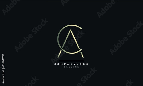 Fototapeta CA AC C A alphabet abstract initial letter logo design vector template