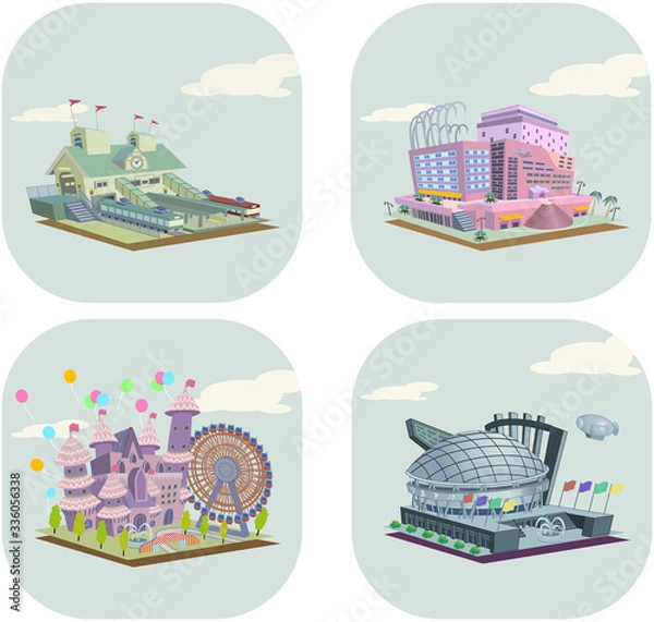 Obraz 施設_建物_駅_商業施設_遊園地_スタジアム