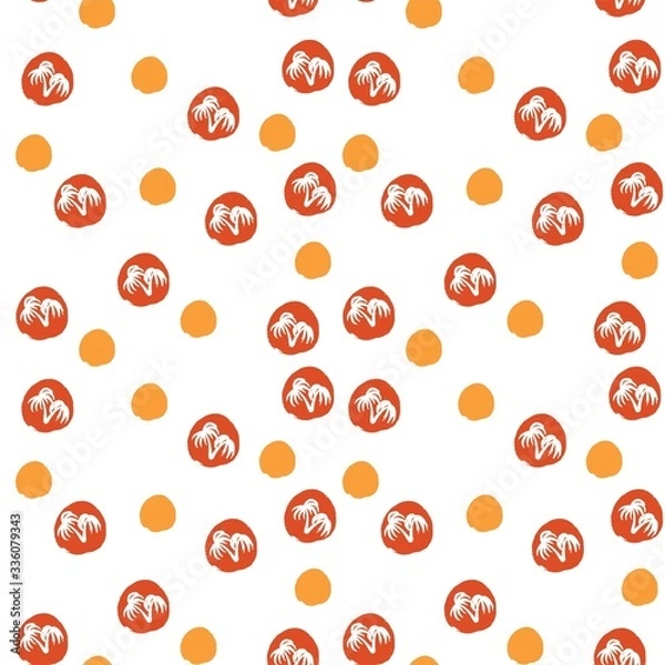 Fototapeta A pattern which consist of drops with palm trees