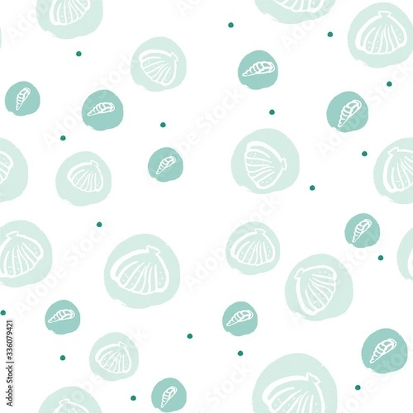 Fototapeta A pattern which consist of drops with with shells