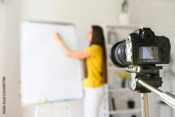 Fototapeta Webinar, online training, video tutorials