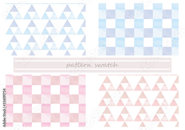 Obraz 水彩　北欧風パターンスウォッチ　背景