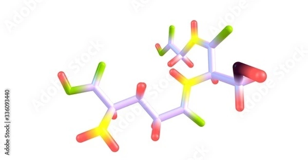 Fototapeta Glutathione molecular structure isolated on white