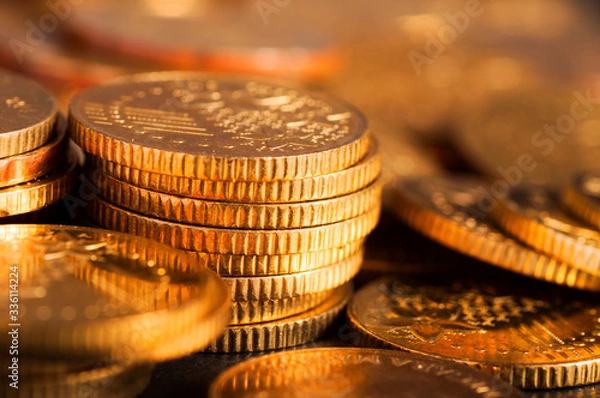 Obraz Stack of coins. Money, Financial, Business Growth