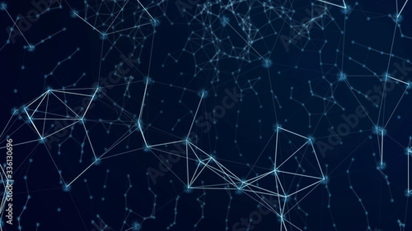Fototapeta Global cryptocurrency blockchain business network background.