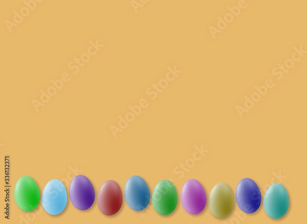 Fototapeta easter eggs background illustration colored