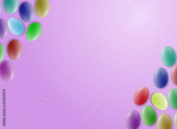 Fototapeta easter eggs background illustration colored