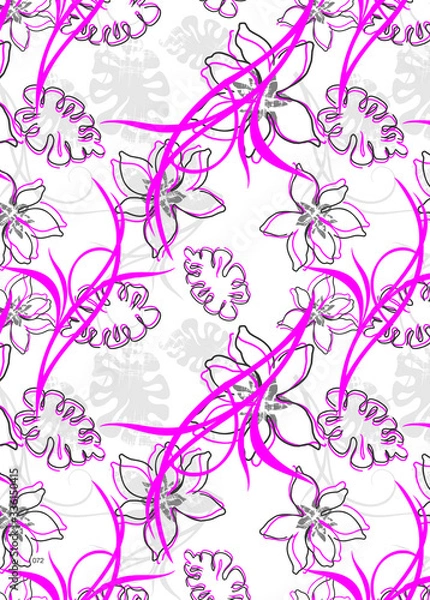 Obraz Cute pattern of small flowers. Cafe floral background Stylish template for fashion prints. decor and wallpaper.