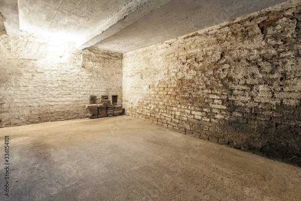 Obraz Abandoned empty old dark underground cellar