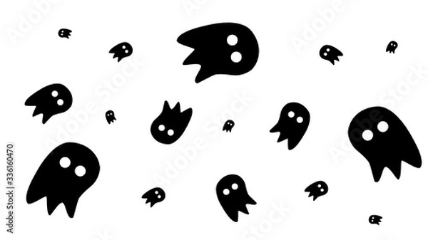 Obraz black and white background with ghosts