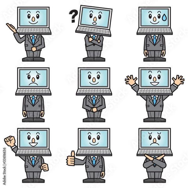 Obraz パソコン表情