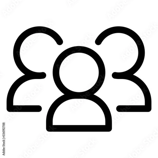 Fototapeta A bunch of users icon illustration in line style. Social media group profile icon. Friends symbol.