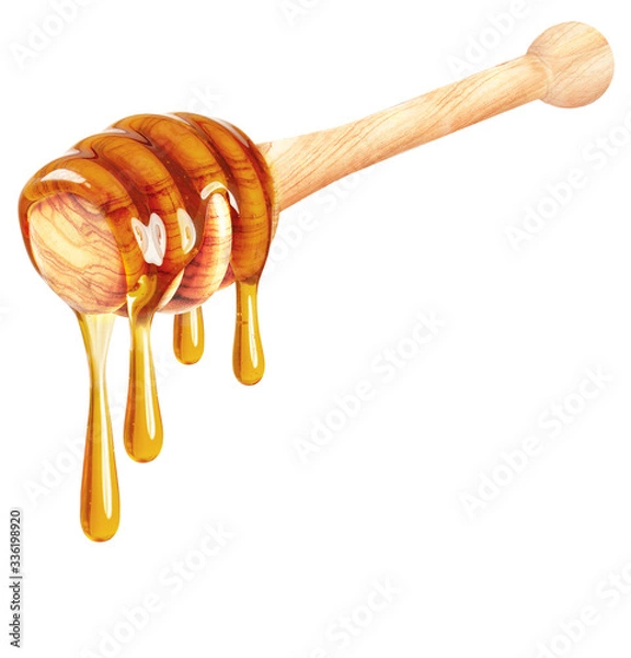 Fototapeta dripping honey isolated on a white background