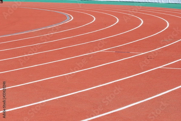 Obraz Беговая дорожка с разметкой на легкоатлетическом стадионе