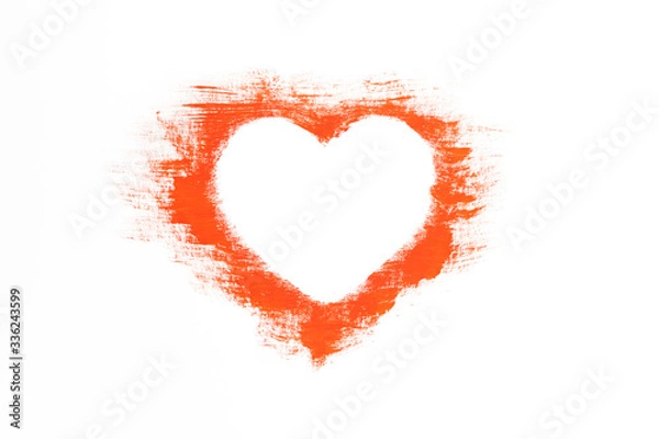 Obraz Red heart shape for text isolated on white background