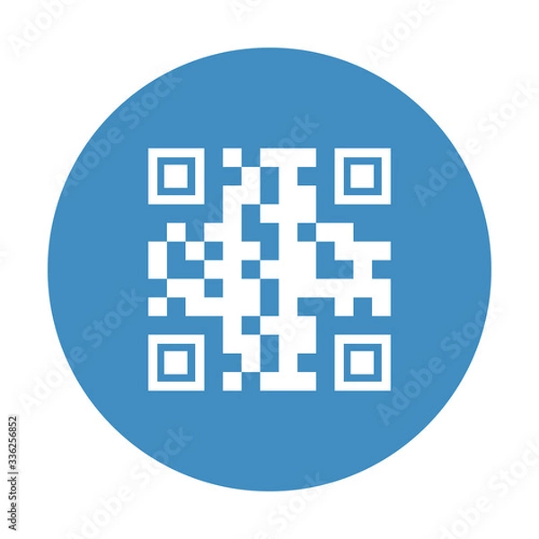 Obraz qr code inside circle design of technology scan information business price communication barcode digital and data theme Vector illustration