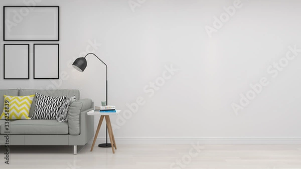 Fototapeta Bright room interior. 3D render