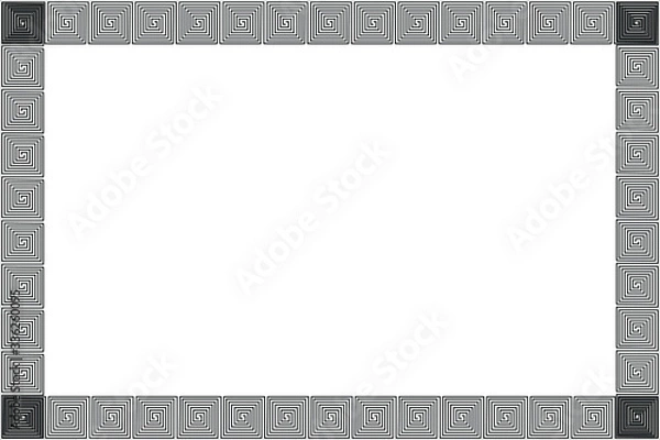 Obraz Rectangular shape background and frame with black meander pattern concept.