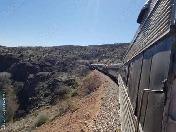 Obraz train with desert background