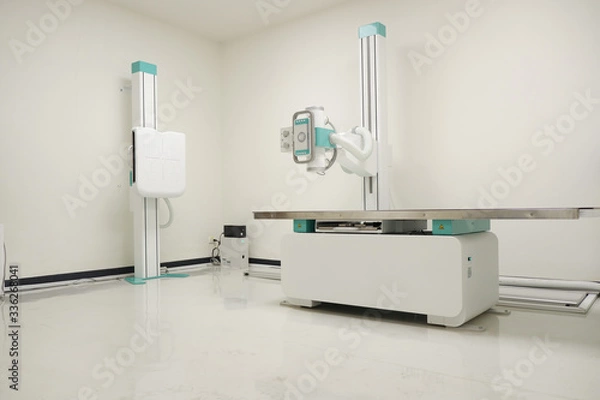Obraz x-ray machine at the hospital, An irradiated radiation emitting device to the patient.