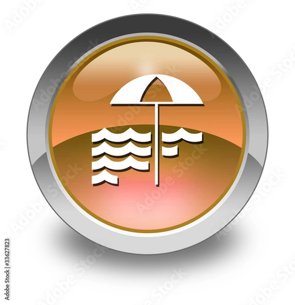 Obraz Orange Glossy Pictogram "Beach"