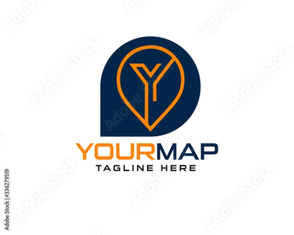 Obraz Initial letter Y  pam location logo