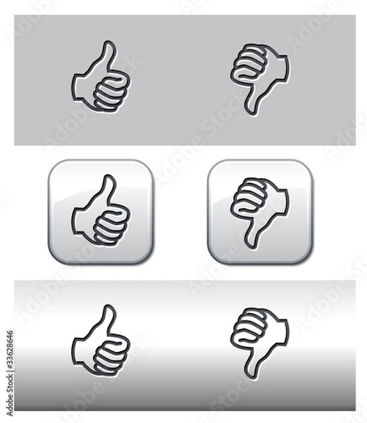 Obraz Icônes pouce levé et baissé