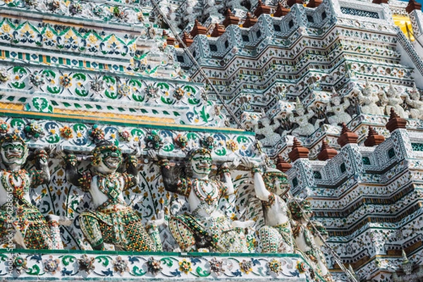 Obraz Wat Arun Temple details in bangkok Thailand. Closeup