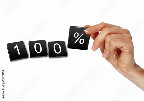 Fototapeta human hand and word puzzle