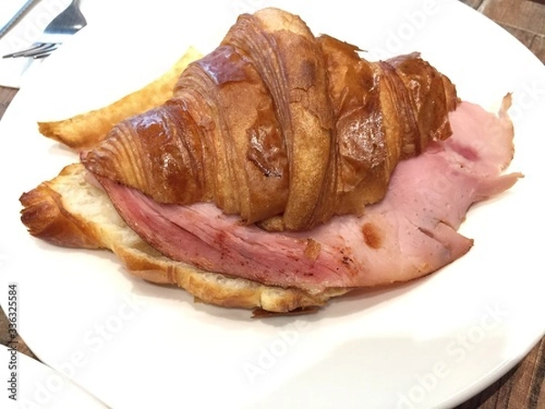 Obraz Croissant with ham